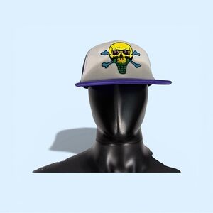 Trendy Skull Design Hat in Gray and Purple